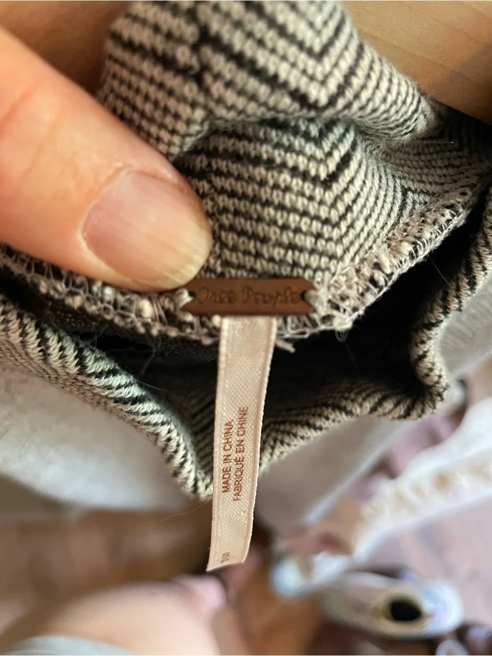Free People Herringbone Mini Dress with Mock Turtleneck